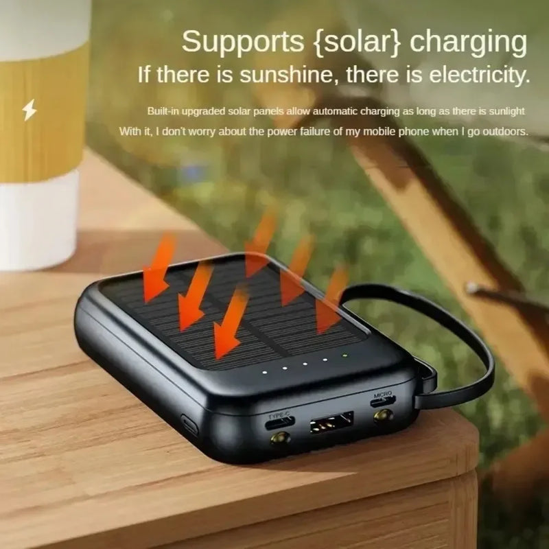 Powerbank Solar 10000mAh – Carregamento Rápido e Potência para Aventura