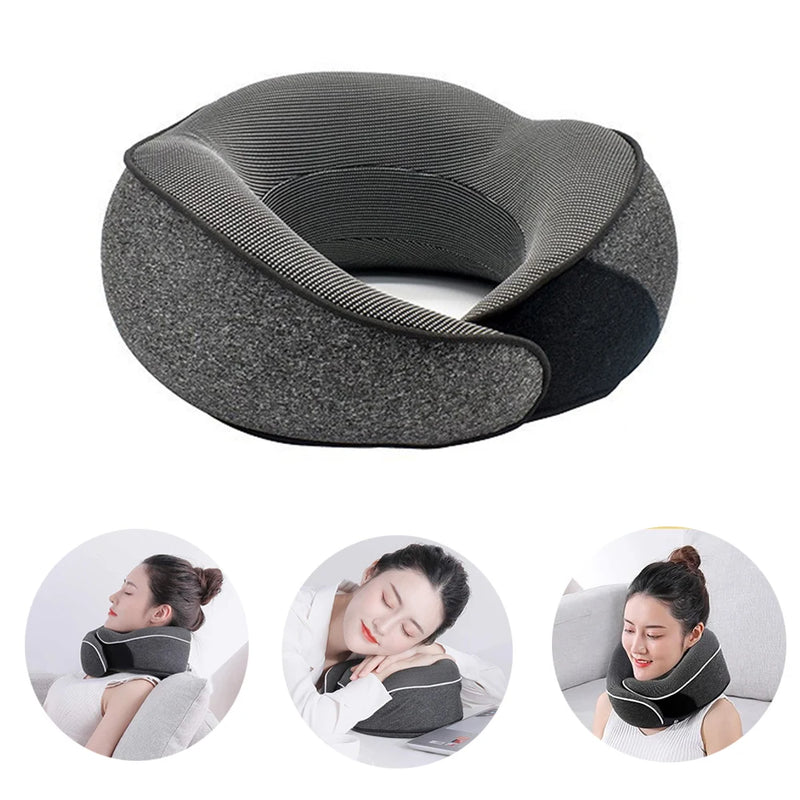 Memory Foam Neck Pillow Cervical Vertebra Travel Portable Noon Break Aircraft U Type Of Pillow Sleep Camping Pillow Carry Bag