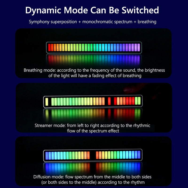 RGB Music Sound Control 16 LED Pickup Light Rhythm Atmosphere