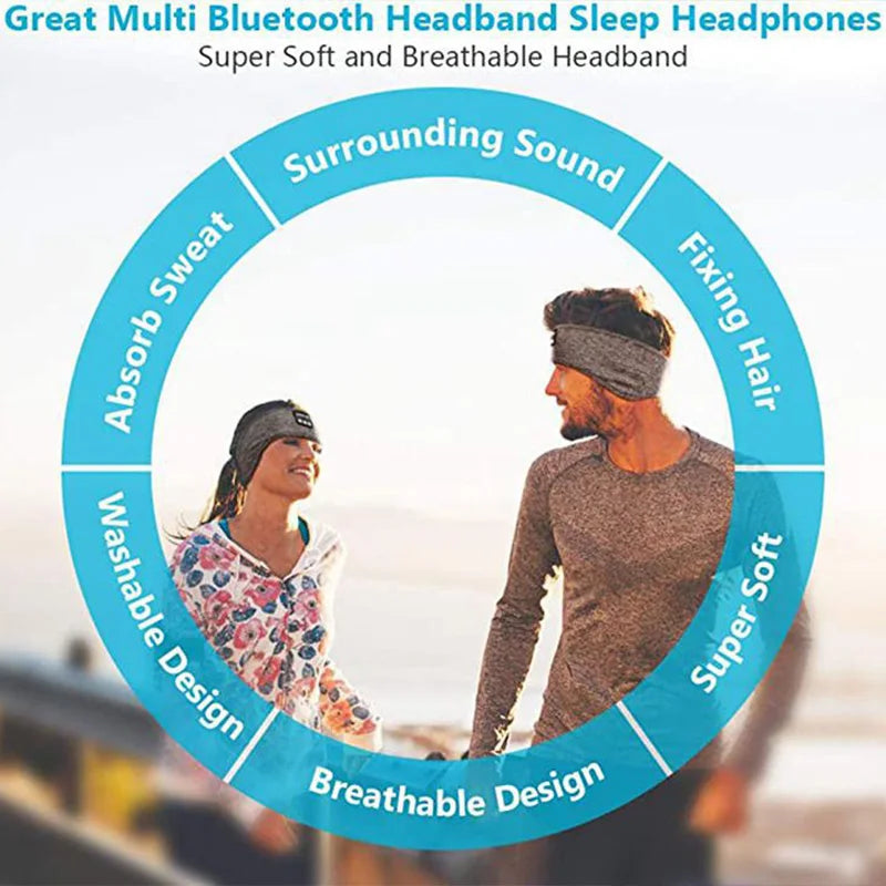 Fones De Ouvido Sem Fio Bluetooth, Esportes Dormir Headband, Fones De Ouvido Elásticos, Música Eye Mask, Headset