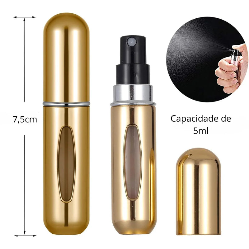 Frasco de Perfume Mini Spray Portátil 5ml - 2 Unidades Recarregáveis